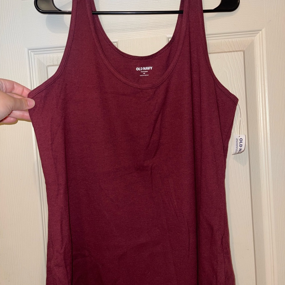 Old Navy Burgundy and Blue Tank Top
